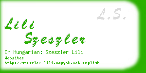 lili szeszler business card